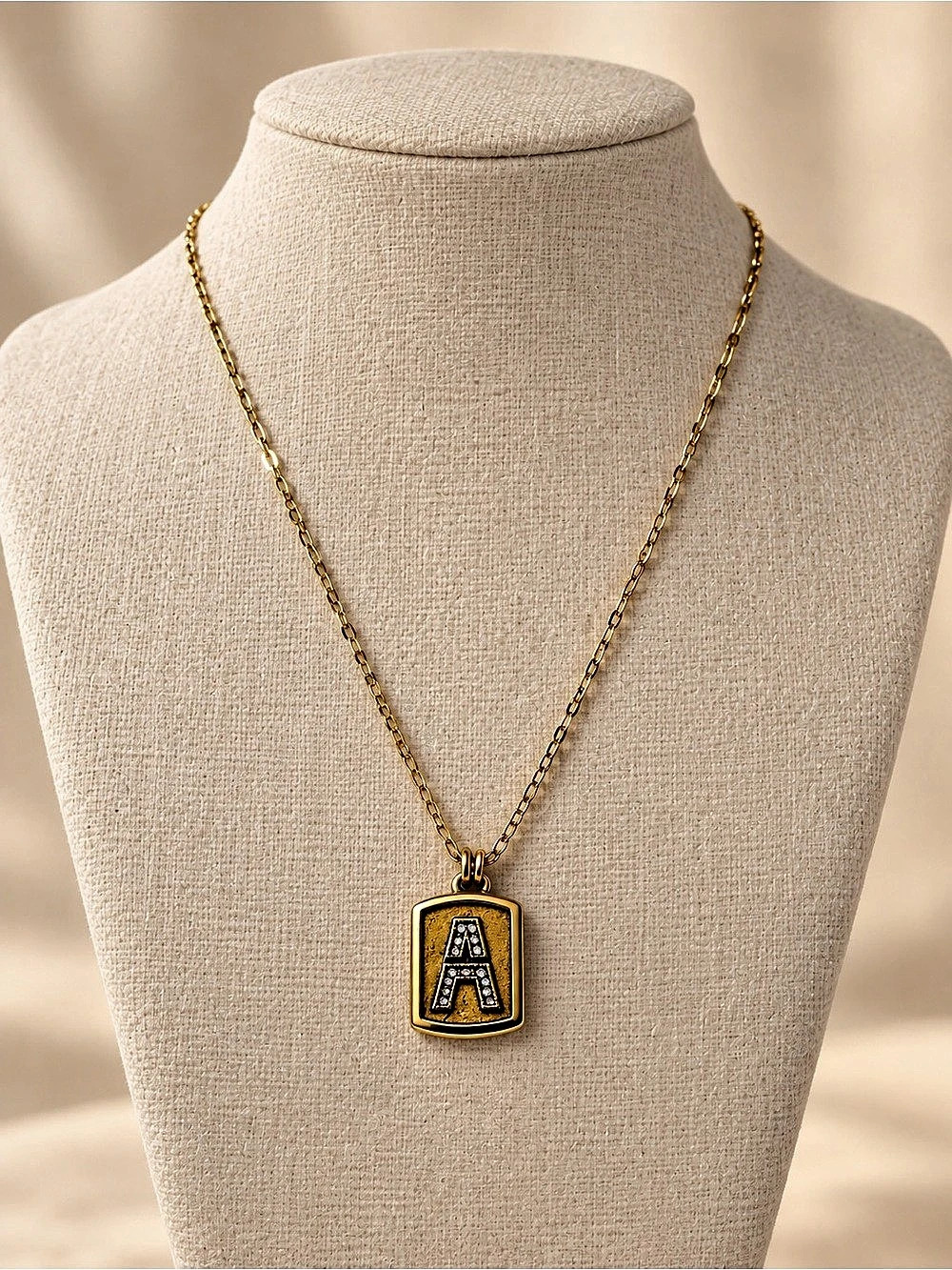 Initial Necklace Gold-Tone Initial A Pendant 291
